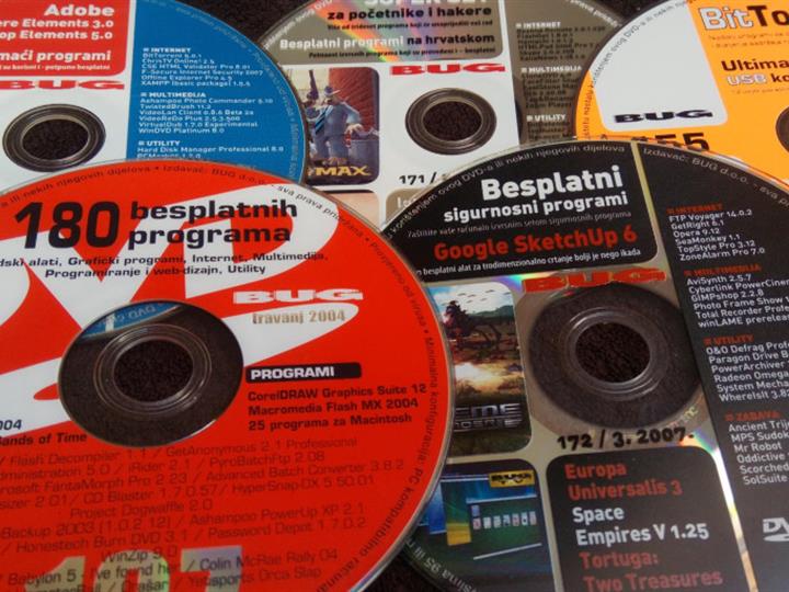 100 DVD-a iz časopisa BUG, PC CHIP