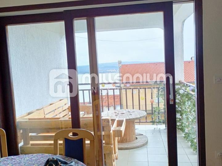 Crikvenica, 55m2, 1S+DB, balkon s  pogledom na more