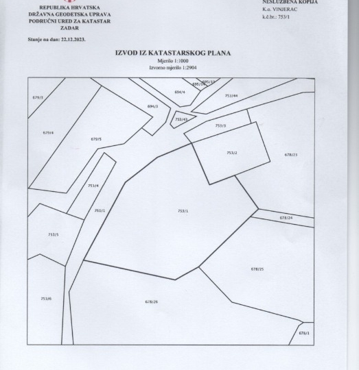 Vinjerac kod Zadra, pašnjak 753/1