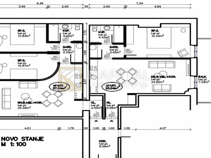 Rijeka centar, 2 adaptirana stana