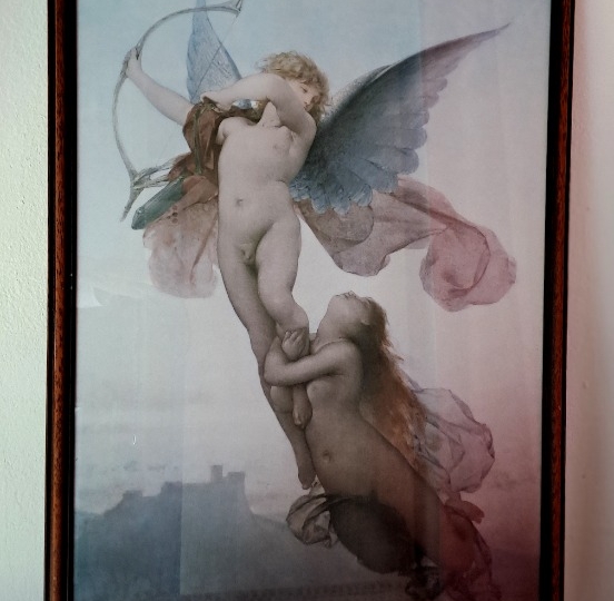 L'Amour et Psyche (1876) E. Medard + drveni okvir