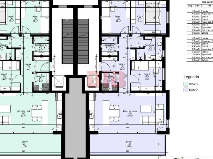 Kostrena, luksuzan 3S+DB u urbanoj vili, garaža, vrt 166,35m2