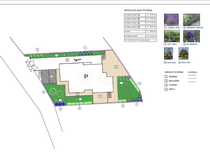 Kastav, građevinsko zemljište s dozvolom 604 m2