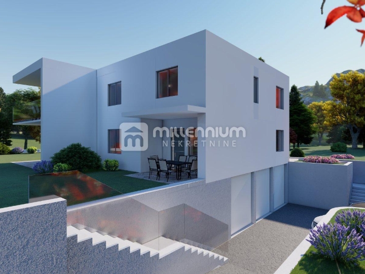 Kastav, novogradnja, 3S+DB, balkon, vrt, garaža i parking