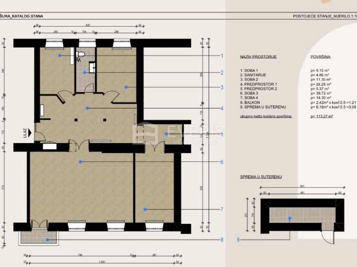 Rijeka, stan u centru grada, 110 m2