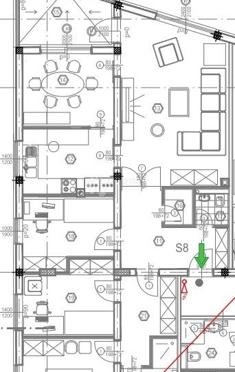 3S+DB, 2. kat, lift, balkon, jug, garažno parkirno mjesto u cijeni