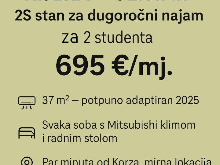 Rijeka,centar–za 2 studenta,dugor.