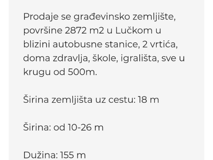 Građevinsko zemljište centar Lučko