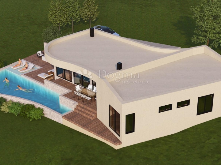 Spuštena cijena!!! Građ. zemljište s idejnim projektom, Kršan
