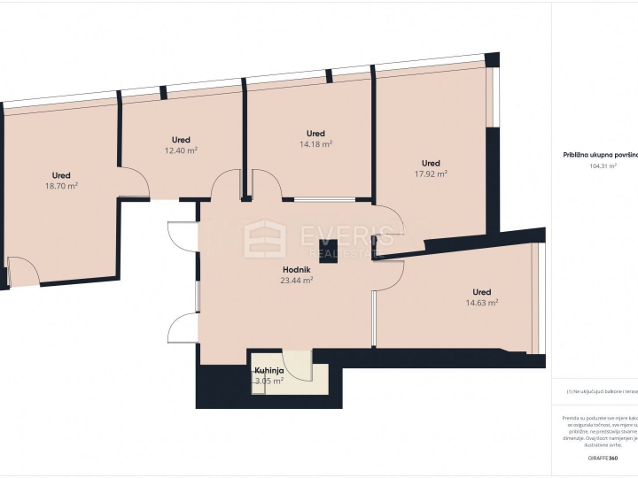 Rijeka, centar, poslovni prostor 120 m2