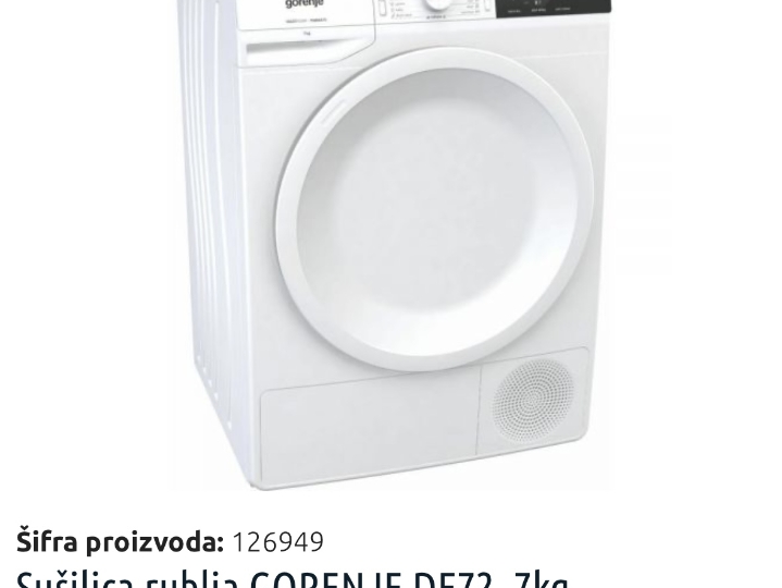 Gorenje Twin Air sušilica