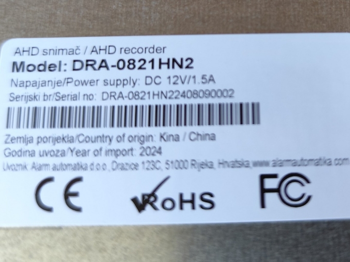 Snimač za videonadzor DVC 8 ch.