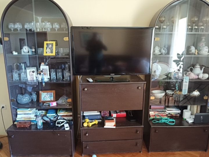 Regal i kožna fotelja