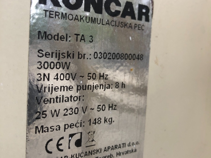 Končar TA 3 kW termoakumulacijska