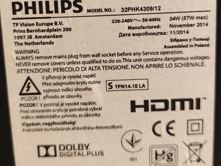 Philips led TV 82 cm