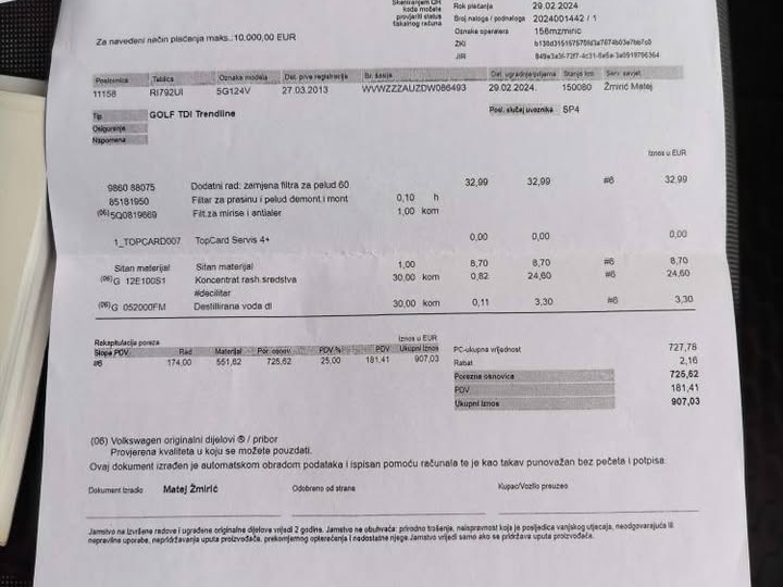 VW Golf 7 1.6 tdi 