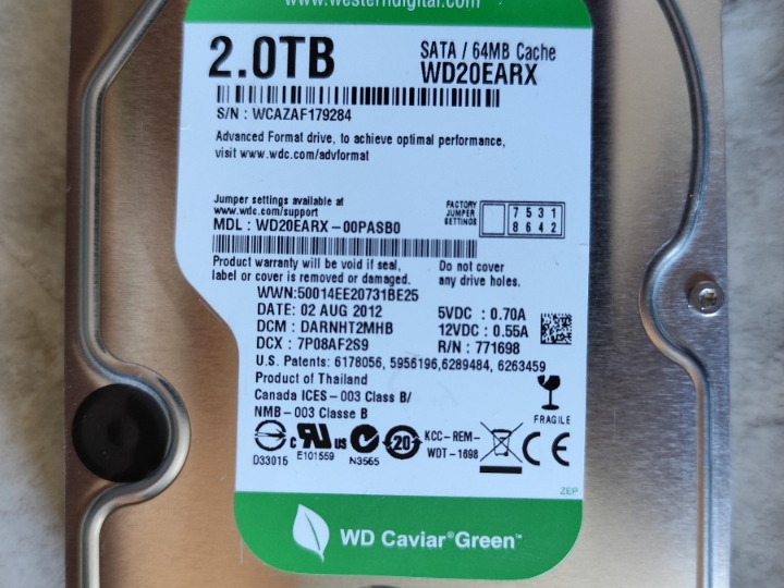 Hdd WD Green 2 Tb
