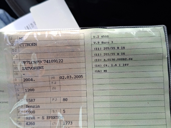 Citroen C4 1.6 benz., kao nov, nereg.