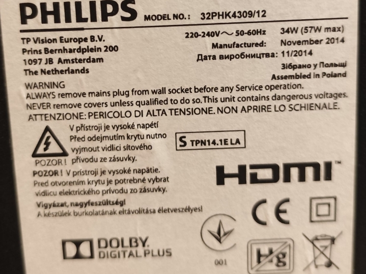 Led TV Philips 32"+ prijemnik dvbt2