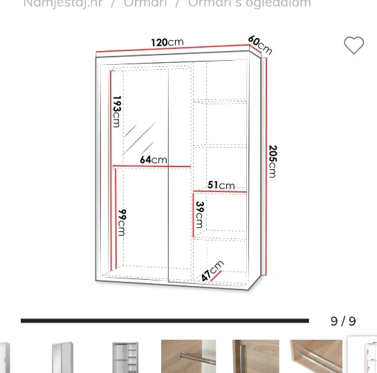 Ormar dvokrilni klizni