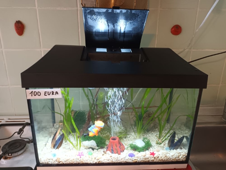 Akvarij sa poklopcem, led svijetlom