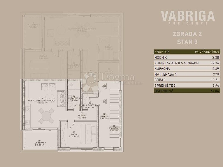 Atraktivan 1S stan s prekrasnim pogledom na more