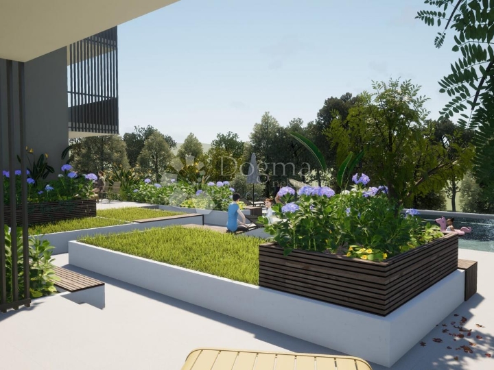 Poreč (okolica) luksuzan stan sa vrtom, bazenom i garažom