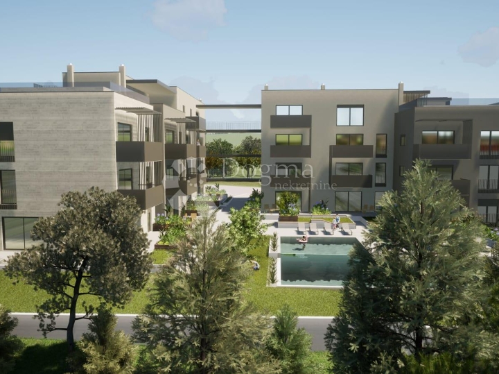 Poreč (okolica), luksuzan stan s vrtom, bazenom i garažom