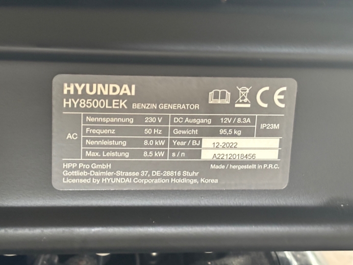 Agregat za struju Hyundai 8,5 KW