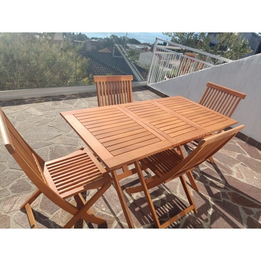 Vrtni set, drvo stol+4 stolice