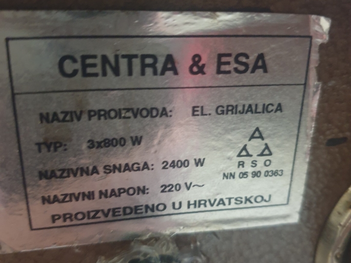 El. grijalica 3x800W