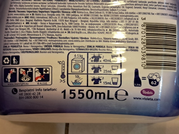 Omekšivači Violeta 1550 ml; Bribir