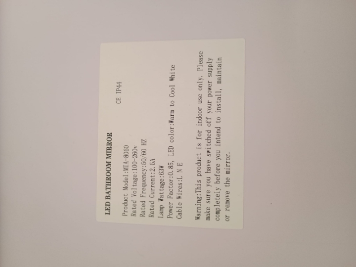 Kupaonsko ogledalo 80x60cm