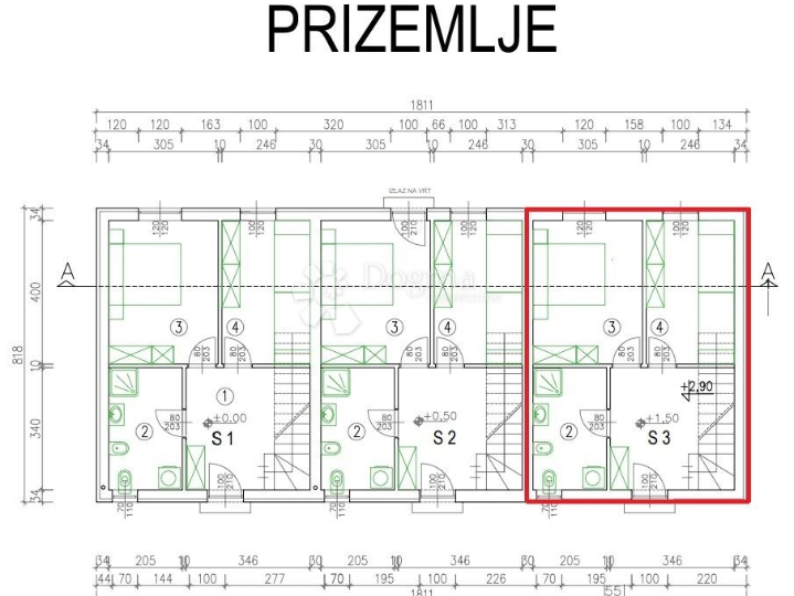Umag okolica - atraktivna kuća u nizu s pogledom na more
