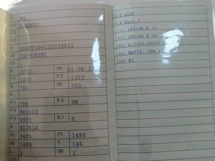 Daewoo Matiz 0.8 benzin