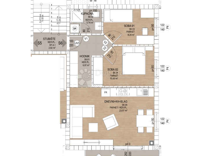 Zgrada B stan S6 u novogradnji Kosi