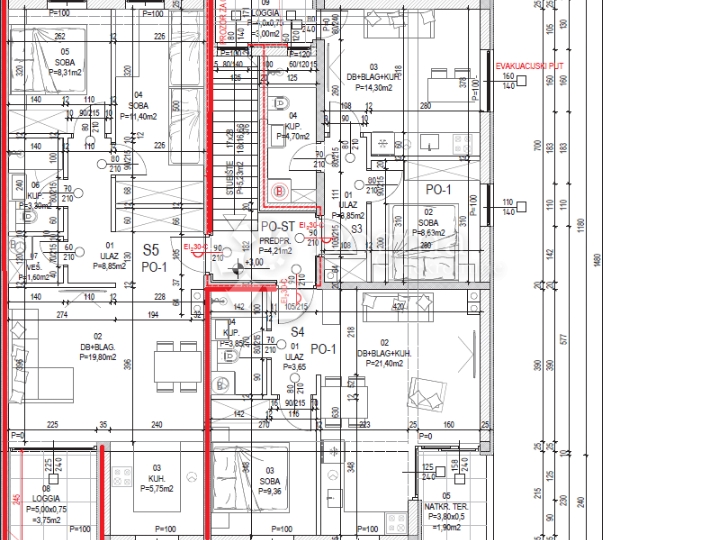 Prostran stan u novogradnji sa loggiom (B5)