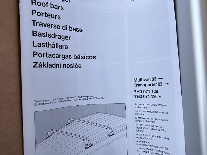 Krovni nosači VW Transporter, novo