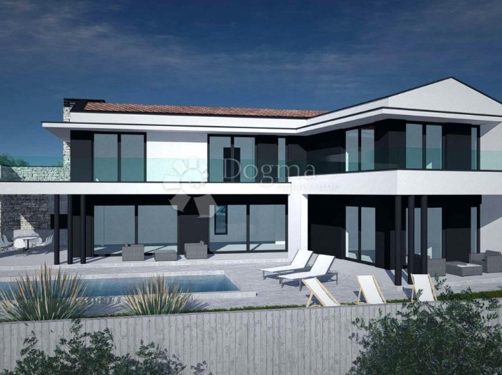 Rakalj – parcela s dozvolom, pogled na more