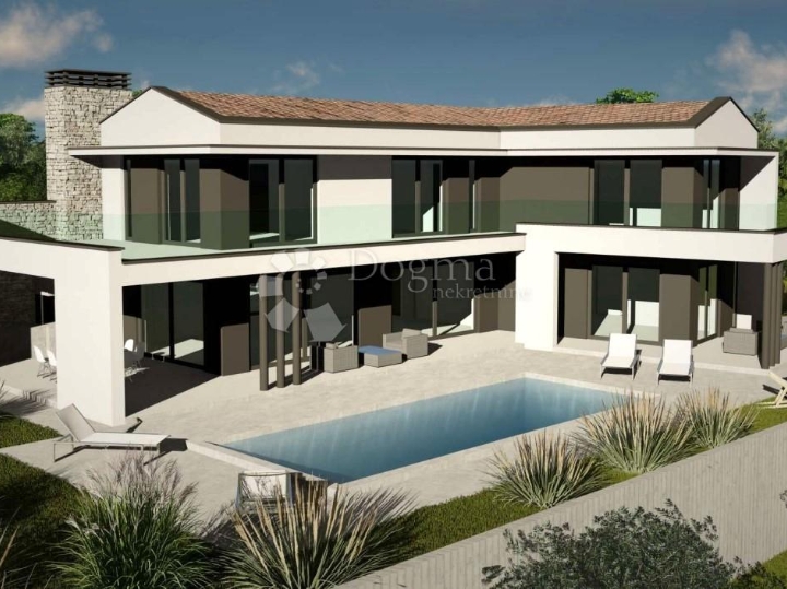 Rakalj – parcela s dozvolom, pogled na more