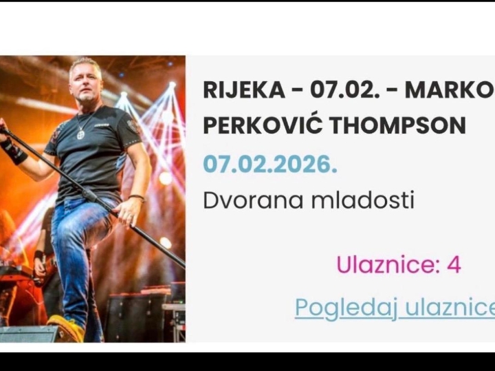 Ulaznice  za Thompsonov koncert 7.2