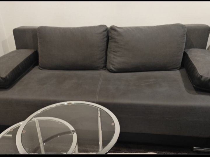 Sivi dvosjed s ležajem 200 cm