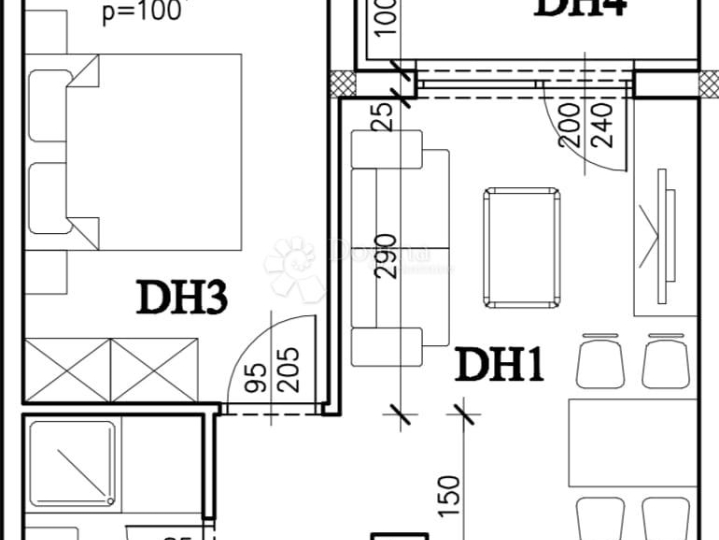 Stan u novogradnji 42 m2, 3. kat Monvidal