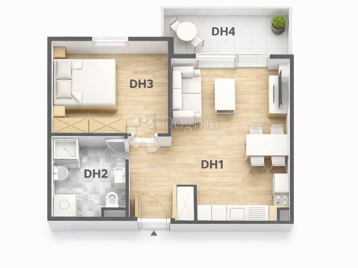 Stan u novogradnji 42 m2, 3. kat Monvidal