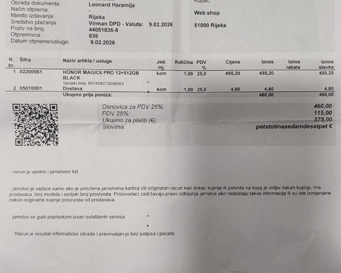 Honor Magic 6 Pro, novi