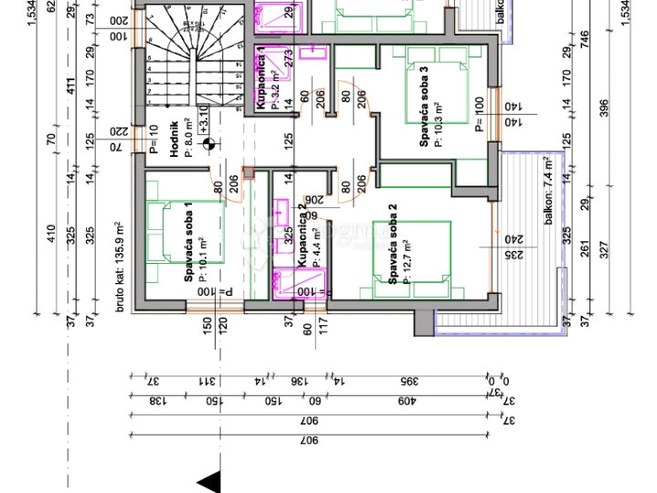 Moderna dvojna villa s bazenom