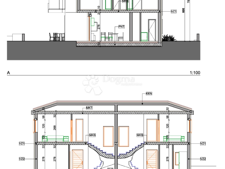 Moderna dvojna villa s bazenom