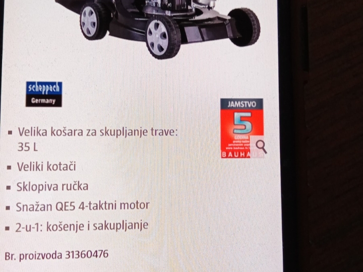 Motorna kosilica Scheppach  nova