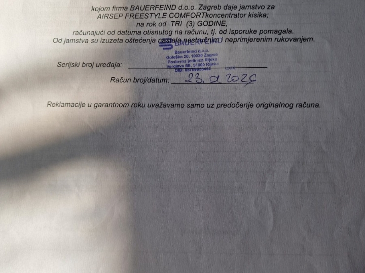 Prijenosni koncentrator kisika