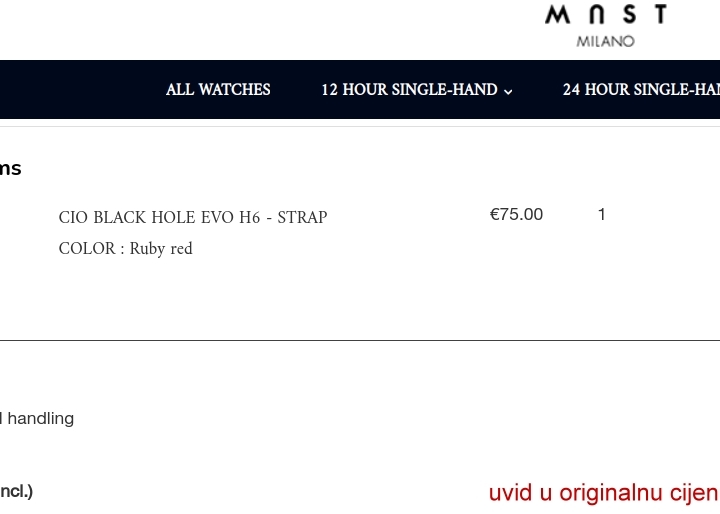 Mast Milano, jednokazaljkaš, quartz